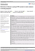 Cover page: Detection of disease‐causing CFTR variants in state newborn screening programs