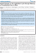 Cover page: Rapid Changes in the Light/Dark Cycle Disrupt Memory of Conditioned Fear in Mice