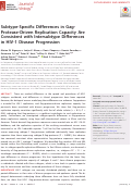 Cover page: Subtype-Specific Differences in Gag-Protease-Driven Replication Capacity Are Consistent with Intersubtype Differences in HIV-1 Disease Progression