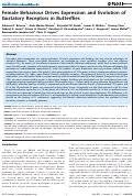 Cover page: Female Behaviour Drives Expression and Evolution of Gustatory Receptors in Butterflies
