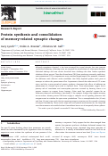 Cover page: Protein synthesis and consolidation of memory-related synaptic changes