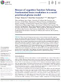 Cover page: Rescue of cognitive function following fractionated brain irradiation in a novel preclinical glioma model.