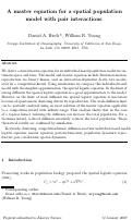 Cover page: A master equation for a spatial population model with pair interactions