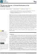 Cover page: The McGurk Illusion: A Default Mechanism of the Auditory System