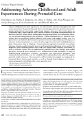 Cover page: Addressing Adverse Childhood and Adult Experiences During Prenatal Care