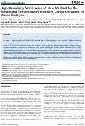 Cover page: High Osmolality Vitrification: A New Method for the Simple and Temperature-Permissive Cryopreservation of Mouse Embryos