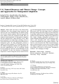 Cover page: U.S. Natural Resources and Climate Change: Concepts and Approaches for Management Adaptation