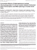 Cover page: Concerted effects of heterogeneous nuclear ribonucleoprotein C1/C2 to control vitamin D-directed gene transcription and RNA splicing in human bone cells