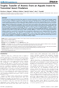 Cover page: Trophic Transfer of Arsenic from an Aquatic Insect to Terrestrial Insect Predators