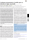 Cover page: Continuous measurements of volatile gases as detection of algae crop health.