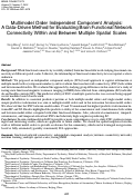 Cover page: Multimodel Order Independent Component Analysis: A Data-Driven Method for Evaluating Brain Functional Network Connectivity Within and Between Multiple Spatial Scales.