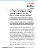 Cover page: Design of thienopyranone-based BET inhibitors that bind multiple synthetic lethality targets