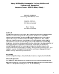 Cover page: Using Bi‐Weekly Surveys to Portray Adolescent Partnership Dynamics: Lessons From a Mobile Diary Study