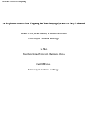 Cover page: No Heightened Musical Pitch Weighting For Tone Language Speakers in Early Childhood