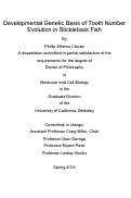 Cover page: Developmental Genetic Basis of Tooth Number Evolution in Stickleback Fish