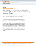 Cover page: Quantitating the epigenetic transformation contributing to cholesterol homeostasis using Gaussian process