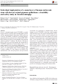 Cover page: An Innovative Surgical Technique for Subretinal Transplantation of Human Embryonic Stem Cell-Derived Retinal Pigmented Epithelium in Yucatan Mini Pigs: Preliminary Results.