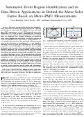 Cover page: Automated Event Region Identification and Its Data-Driven Applications in Behind-the-Meter Solar Farms Based on Micro-PMU Measurements