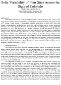 Cover page: Solar variability of four sites across the state of Colorado