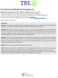 Cover page: Transfusion Related Emergencies