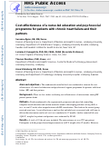 Cover page: Cost‐effectiveness of a nurse‐led education and psychosocial programme for patients with chronic heart failure and their partners