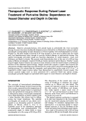 Cover page: Therapeutic response during pulsed laser treatment of port-wine stains: Dependence on vessel diameter and depth in dermis