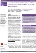 Cover page: Continuum of neurobehaviour and its associations with brain MRI in infants born preterm.