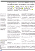 Cover page: Evolving consensus for immunomodulatory therapy in non-infectious uveitis during the COVID-19 pandemic