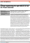 Cover page: Isotope engineering for spin defects in van der Waals materials.