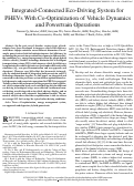 Cover page: Integrated-Connected Eco-Driving System for PHEVs With Co-Optimization of Vehicle Dynamics and Powertrain Operations