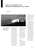 Cover page: Light in the Chapel of the Benedictine Monastery of Las Condes     [Light in Place]