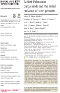 Cover page: Earliest Palaeocene purgatoriids and the initial radiation of stem primates