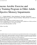 Cover page: Simultaneous Aerobic Exercise and Memory Training Program in Older Adults with Subjective Memory Impairments