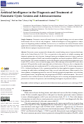 Cover page: Artificial Intelligence in the Diagnosis and Treatment of Pancreatic Cystic Lesions and Adenocarcinoma.