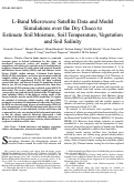 Cover page: L-Band Microwave Satellite Data and Model Simulations Over the Dry Chaco to Estimate Soil Moisture, Soil Temperature, Vegetation, and Soil Salinity