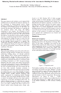 Cover page of Balancing Thermal and Luminous Autonomy in the Assessment of Building Performance