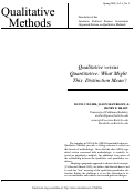 Cover page: Qualitative versus Quantitative: What Might This Distinction Mean?