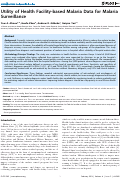 Cover page: Utility of Health Facility-based Malaria Data for Malaria Surveillance