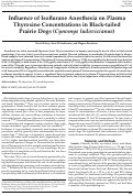 Cover page: Influence of Isoflurane Anesthesia on Plasma Thyroxine Concentrations in Black-tailed Prairie Dogs (Cynomys ludovicianus).