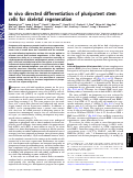 Cover page: In vivo directed differentiation of pluripotent stem cells for skeletal regeneration