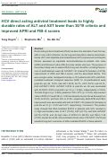 Cover page: HCV direct acting antiviral treatment leads to highly durable rates of ALT and AST lower than 30/19 criteria and improved APRI and FIB‐4 scores