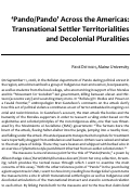 Cover page: ‘Pando/Pando’ Across the Americas: Transnational Settler Territorialities and Decolonial Pluralities