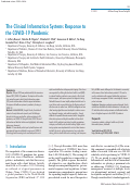 Cover page: The Clinical Information Systems Response to the COVID-19 Pandemic.