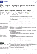 Cover page: Light Therapy for Cancer-Related Fatigue in (Non-)Hodgkin Lymphoma Survivors: Results of a Randomized Controlled Trial