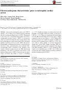 Cover page: Electrocardiogram characteristics prior to in-hospital cardiac arrest