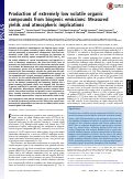 Cover page: Production of extremely low volatile organic compounds from biogenic emissions: Measured yields and atmospheric implications