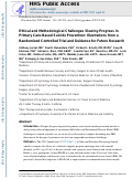 Cover page: Ethical and methodological challenges slowing progress in primary care-based suicide prevention: Illustrations from a randomized controlled trial and guidance for future research.