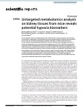 Cover page: Untargeted metabolomics analysis on kidney tissues from mice reveals potential hypoxia biomarkers.