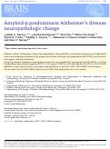 Cover page: Amyloid-β predominant Alzheimer’s disease neuropathologic change