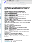 Cover page: Percutaneous Peripheral Nerve Stimulation (Neuromodulation) for Postoperative Pain: A Randomized, Sham-controlled Pilot Study